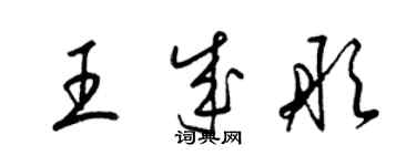 梁锦英王成彤草书个性签名怎么写