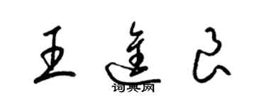 梁锦英王进良草书个性签名怎么写