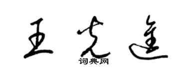 梁锦英王光进草书个性签名怎么写
