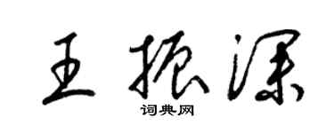 梁锦英王振深草书个性签名怎么写