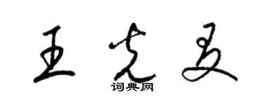 梁锦英王光友草书个性签名怎么写