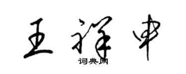 梁锦英王祥申草书个性签名怎么写