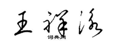 梁锦英王祥泳草书个性签名怎么写