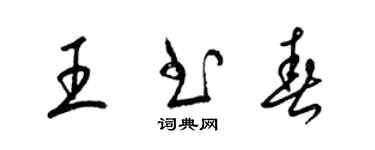 梁锦英王书春草书个性签名怎么写
