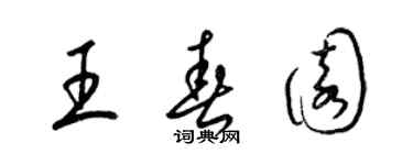 梁锦英王春园草书个性签名怎么写