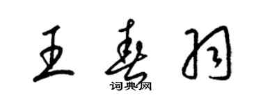 梁锦英王春羽草书个性签名怎么写