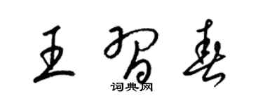 梁锦英王习春草书个性签名怎么写