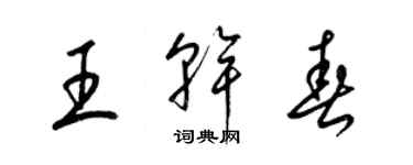 梁锦英王干春草书个性签名怎么写