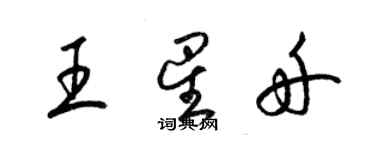 梁锦英王星舟草书个性签名怎么写