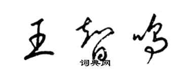 梁锦英王智鸣草书个性签名怎么写