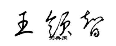 梁锦英王领智草书个性签名怎么写