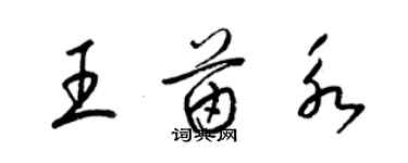 梁锦英王苗永草书个性签名怎么写