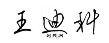梁锦英王迪科草书个性签名怎么写