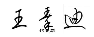 梁锦英王秦迪草书个性签名怎么写