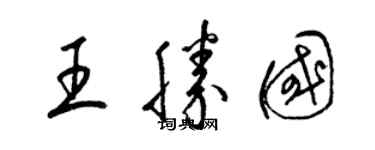 梁锦英王胜国草书个性签名怎么写