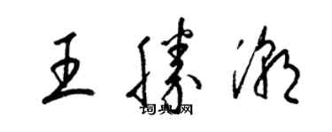 梁锦英王胜潮草书个性签名怎么写