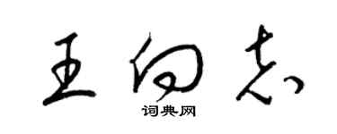 梁锦英王向志草书个性签名怎么写
