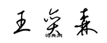 梁锦英王奕森草书个性签名怎么写
