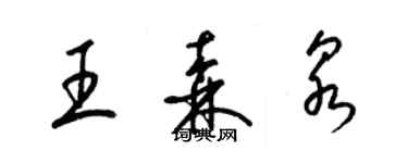 梁锦英王森泉草书个性签名怎么写