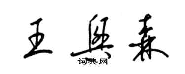 梁锦英王兴森草书个性签名怎么写