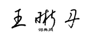 梁锦英王晰丹草书个性签名怎么写