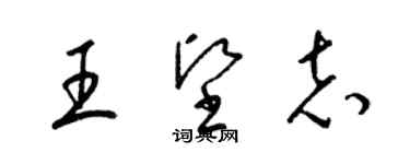 梁锦英王坚志草书个性签名怎么写