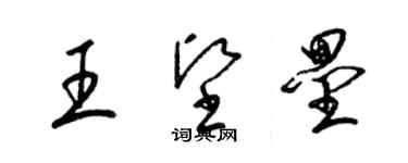 梁锦英王坚垒草书个性签名怎么写
