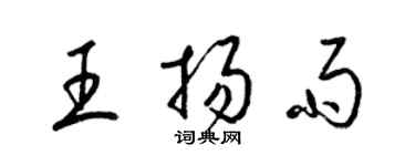 梁锦英王扬雨草书个性签名怎么写