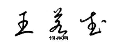 梁锦英王若武草书个性签名怎么写