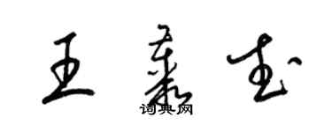 梁锦英王丛武草书个性签名怎么写