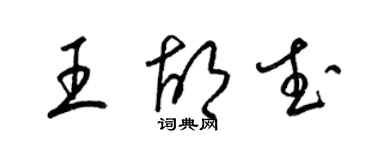 梁锦英王胡武草书个性签名怎么写