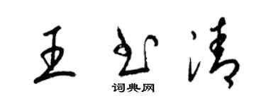 梁锦英王书清草书个性签名怎么写