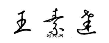 梁锦英王素达草书个性签名怎么写