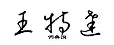 梁锦英王特达草书个性签名怎么写