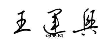 梁锦英王运兴草书个性签名怎么写