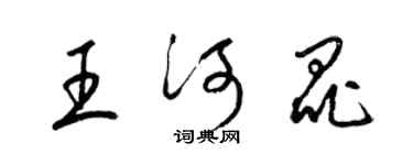梁锦英王河昆草书个性签名怎么写