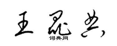 梁锦英王昆典草书个性签名怎么写