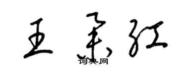 梁锦英王举红草书个性签名怎么写