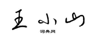 梁锦英王小山草书个性签名怎么写