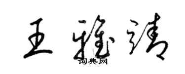 梁锦英王雅靖草书个性签名怎么写