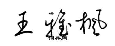 梁锦英王雅枫草书个性签名怎么写