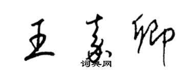 梁锦英王嘉卿草书个性签名怎么写