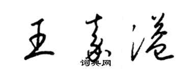梁锦英王嘉溢草书个性签名怎么写