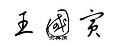 梁锦英王国寅草书个性签名怎么写