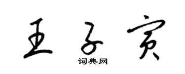 梁锦英王子寅草书个性签名怎么写