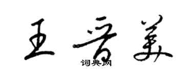 梁锦英王晋美草书个性签名怎么写