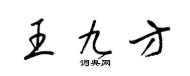 梁锦英王九方草书个性签名怎么写