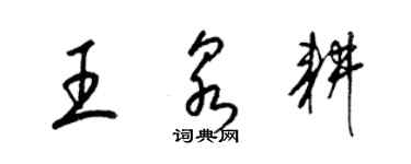 梁锦英王泉耕草书个性签名怎么写
