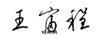 梁锦英王富程草书个性签名怎么写