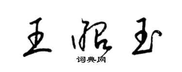 梁锦英王昭玉草书个性签名怎么写